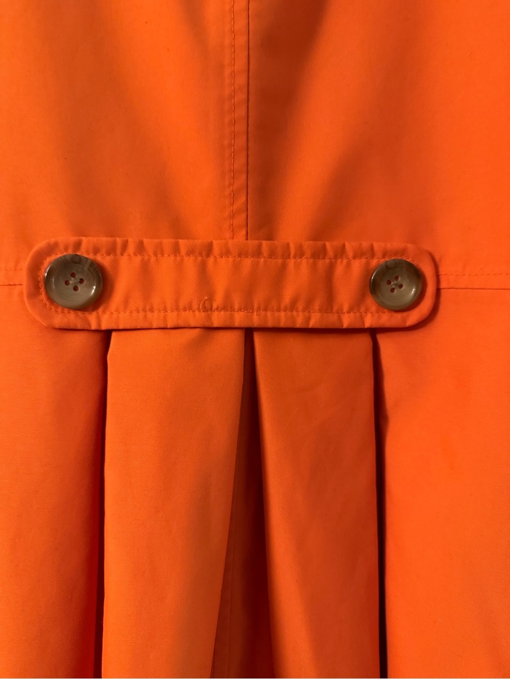 Vintage Lands' End Women's XL Orange Soft Fabric Raincoat Zipper Snaps 24"across - Picture 7 of 10